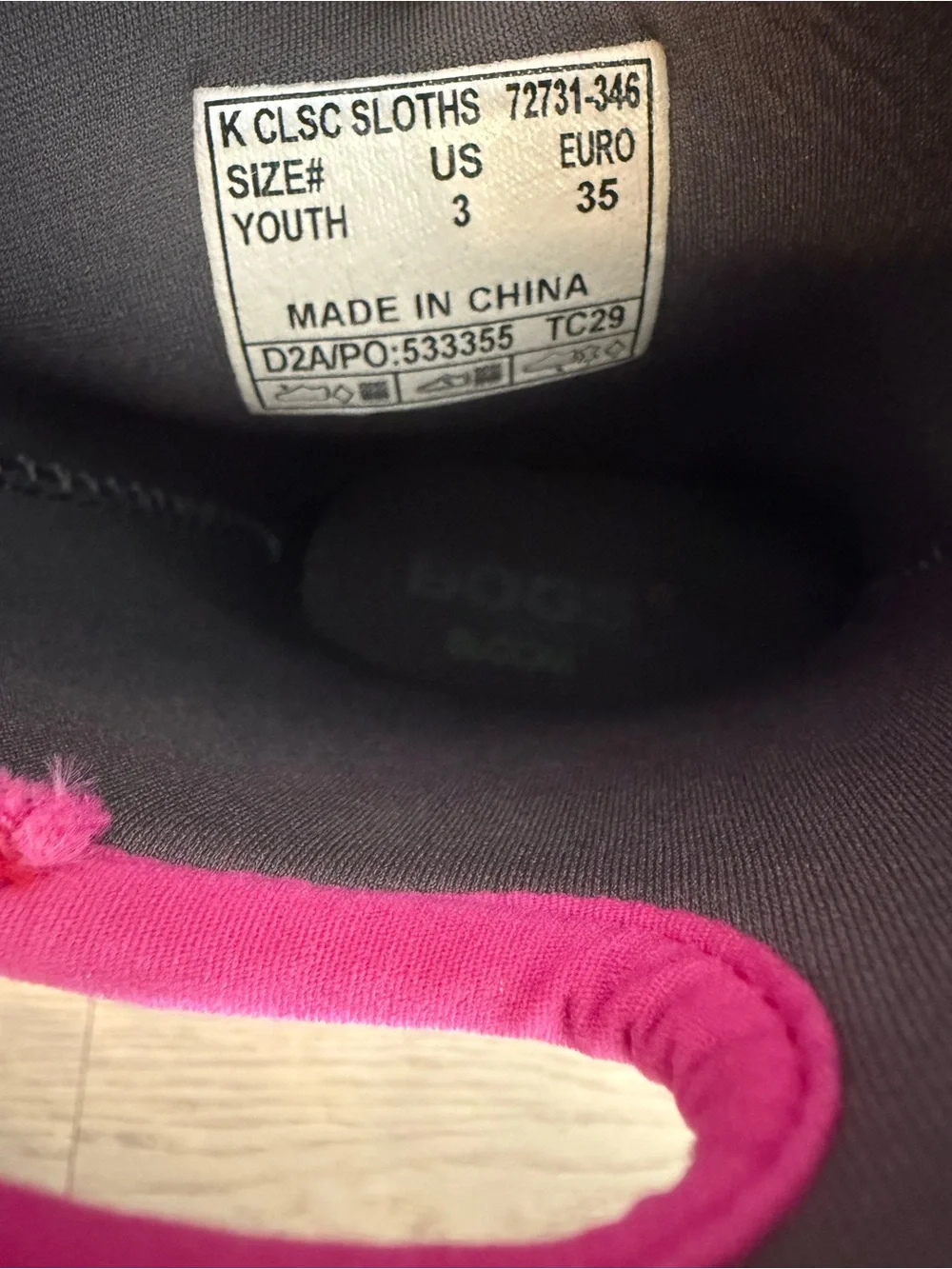 Bogs Kids Green Sloth Rain Boots with Pink Trim